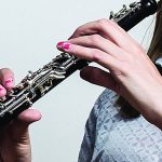 Student playing clarinet