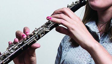 Student playing clarinet