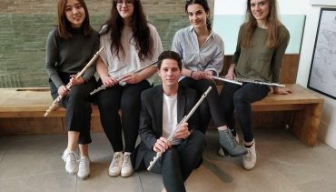 Five flute students