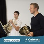 A Chetham's student learns the French horn