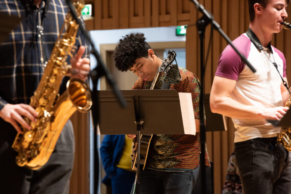 Chetham's students in jazz concert rehearsal