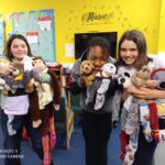 Students at Chetham's cuddle teddies with odd socks on