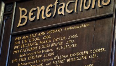 Chetham's Library 'Benefactions' board