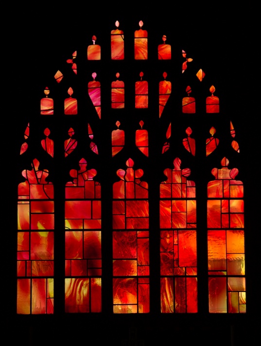 The fire window in the north west of Manchester Cathedral by Holloway