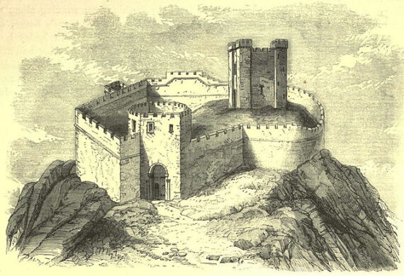 Engraving of Clitheroe castle after J.W.M. Turner