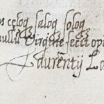 Manuscript verse and signature of Laurence Langley, 1603