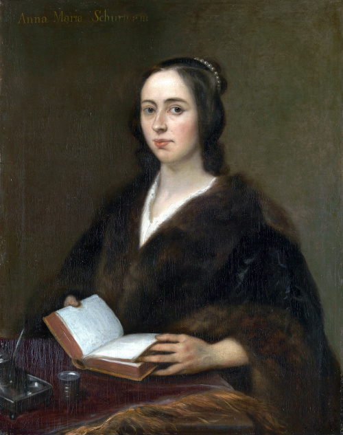 Image of 1649 portrait of Anna Maria van Schurman by Jan Livens