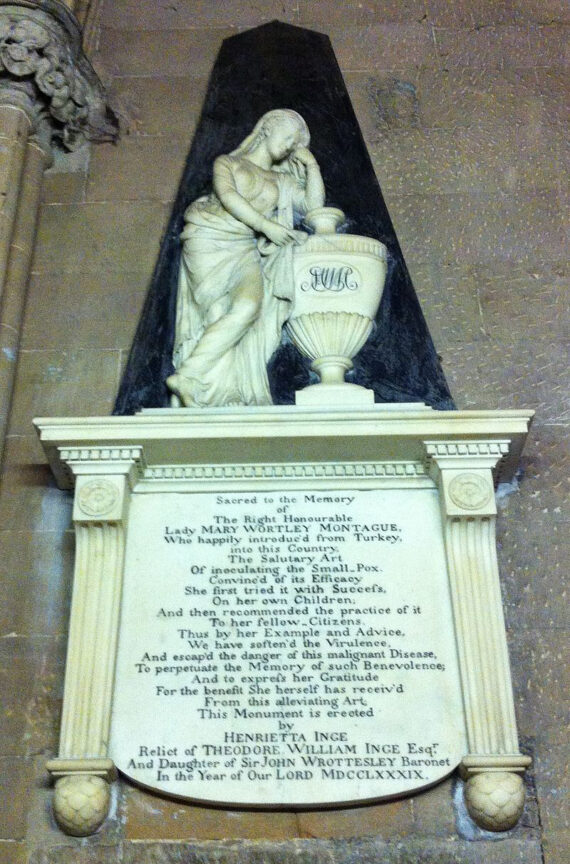 Photo of Memorial to the Rt. Hon. Lady Mary Wortley Montagu erected in Lichfield Cathedral. 1789