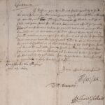 A handwritten letter in a cursive hand, beneath which are several signatures.