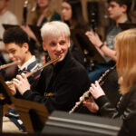 Wind players performing