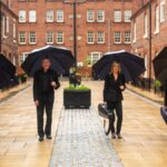 Victoria String Quartet with umbrellas