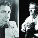 Black and white photos - left Leonard Cohen, right Keith James