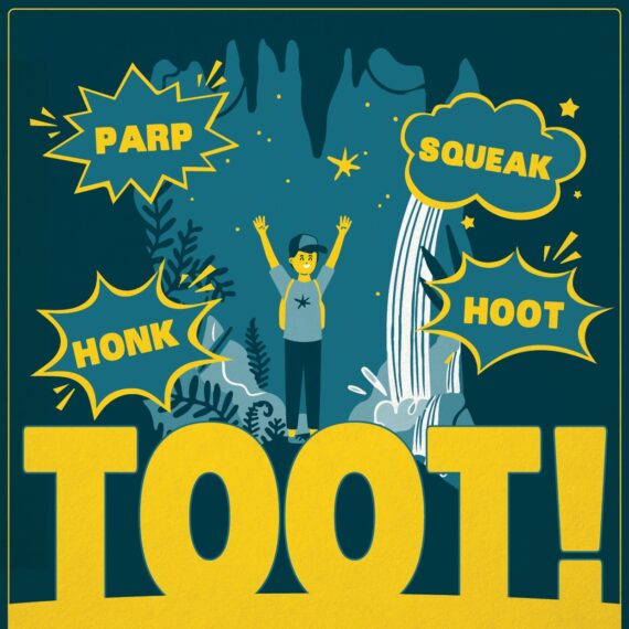 Illustration for Toot with speech bubbles saying PARP SQUEAK HONK HOOT