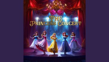 An illustration of cartoon princesses. Text reads: The Princess Concert