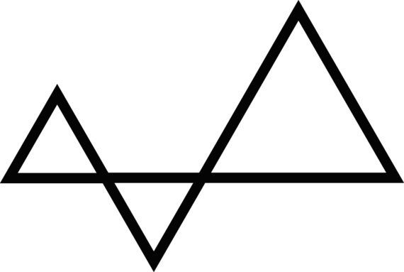 A design of interlinked black triangles