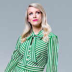 Comedian Rachel Parris wearing a green dress