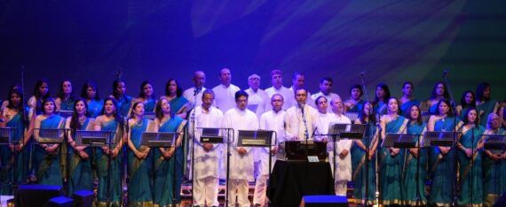 Bharatiya Vrund Gaan Indian choir performing on stage