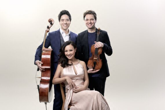 Sitkovetsky Trio members with instruments