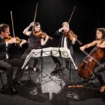 A string quartet performance
