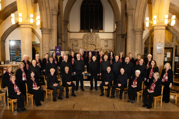 A choir standing in a church