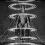 Screenshot from Film Metropolis showing a robot
