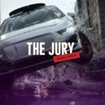 AI-generated image of a grey car in the midst of crashing. Text reads: The Jury Experience